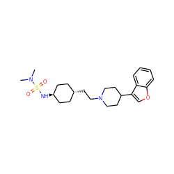 CN(C)S(=O)(=O)N[C@H]1CC[C@H](CCN2CCC(c3coc4ccccc34)CC2)CC1 ZINC000261192383