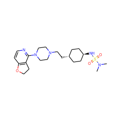 CN(C)S(=O)(=O)N[C@H]1CC[C@H](CCN2CCN(c3nccc4c3CCO4)CC2)CC1 ZINC000261085298