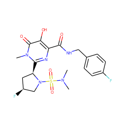 CN(C)S(=O)(=O)N1C[C@@H](F)C[C@H]1c1nc(C(=O)NCc2ccc(F)cc2)c(O)c(=O)n1C ZINC000058575509