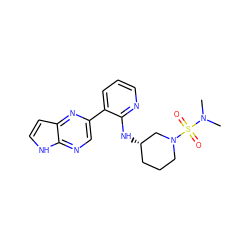 CN(C)S(=O)(=O)N1CCC[C@H](Nc2ncccc2-c2cnc3[nH]ccc3n2)C1 ZINC000169204462