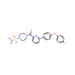 CN(C)S(=O)(=O)N1CCN(C(=O)c2cccc(-c3ccc(Oc4ccc(F)cc4)cc3)n2)CC1 ZINC000113662411