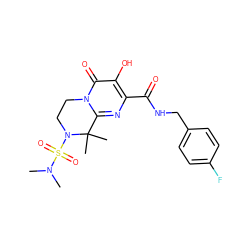 CN(C)S(=O)(=O)N1CCn2c(nc(C(=O)NCc3ccc(F)cc3)c(O)c2=O)C1(C)C ZINC000036520080