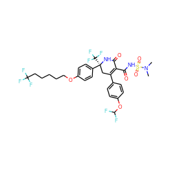 CN(C)S(=O)(=O)NC(=O)C1=C(c2ccc(OC(F)F)cc2)C[C@](c2ccc(OCCCCCC(F)(F)F)cc2)(C(F)(F)F)NC1=O ZINC001772575204