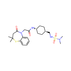 CN(C)S(=O)(=O)NC[C@H]1CC[C@H](NC(=O)CN2C(=O)CC(C)(C)Sc3ccccc32)CC1 ZINC000261102699