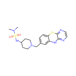 CN(C)S(=O)(=O)NC1CCN(Cc2ccc3c(c2)Nc2nccnc2S3)CC1 ZINC000000603770