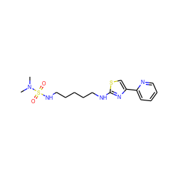 CN(C)S(=O)(=O)NCCCCCNc1nc(-c2ccccn2)cs1 ZINC000073139633