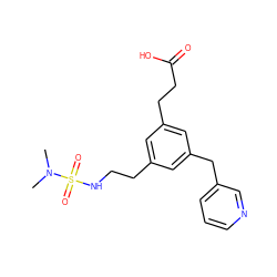 CN(C)S(=O)(=O)NCCc1cc(CCC(=O)O)cc(Cc2cccnc2)c1 ZINC000013765926