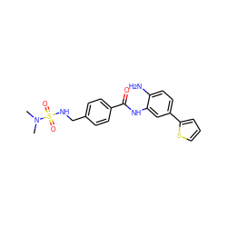 CN(C)S(=O)(=O)NCc1ccc(C(=O)Nc2cc(-c3cccs3)ccc2N)cc1 ZINC000141779380