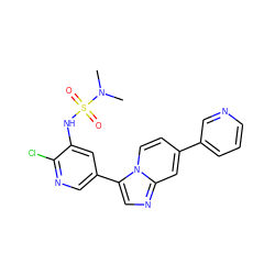 CN(C)S(=O)(=O)Nc1cc(-c2cnc3cc(-c4cccnc4)ccn23)cnc1Cl ZINC000113758258