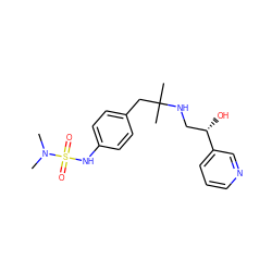 CN(C)S(=O)(=O)Nc1ccc(CC(C)(C)NC[C@H](O)c2cccnc2)cc1 ZINC000026962800