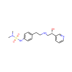 CN(C)S(=O)(=O)Nc1ccc(CCNC[C@H](O)c2cccnc2)cc1 ZINC000026960381