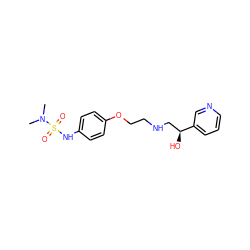 CN(C)S(=O)(=O)Nc1ccc(OCCNC[C@H](O)c2cccnc2)cc1 ZINC000026960371