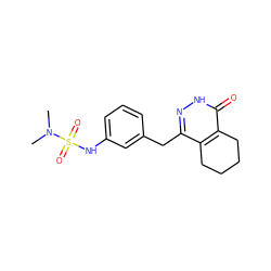 CN(C)S(=O)(=O)Nc1cccc(Cc2n[nH]c(=O)c3c2CCCC3)c1 ZINC000169190391