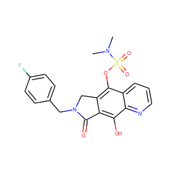 CN(C)S(=O)(=O)Oc1c2c(c(O)c3ncccc13)C(=O)N(Cc1ccc(F)cc1)C2 ZINC000038147487