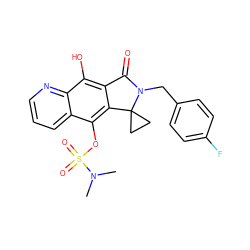 CN(C)S(=O)(=O)Oc1c2c(c(O)c3ncccc13)C(=O)N(Cc1ccc(F)cc1)C21CC1 ZINC000038147694