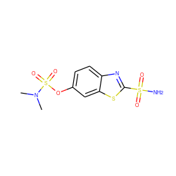 CN(C)S(=O)(=O)Oc1ccc2nc(S(N)(=O)=O)sc2c1 ZINC000013475422