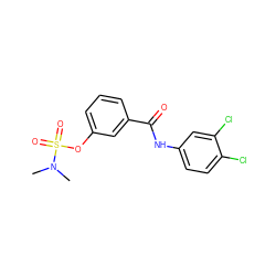 CN(C)S(=O)(=O)Oc1cccc(C(=O)Nc2ccc(Cl)c(Cl)c2)c1 ZINC000003052351