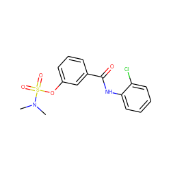 CN(C)S(=O)(=O)Oc1cccc(C(=O)Nc2ccccc2Cl)c1 ZINC000003052338