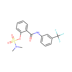 CN(C)S(=O)(=O)Oc1ccccc1C(=O)Nc1cccc(C(F)(F)F)c1 ZINC000003052333