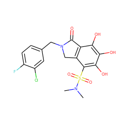 CN(C)S(=O)(=O)c1c(O)c(O)c(O)c2c1CN(Cc1ccc(F)c(Cl)c1)C2=O ZINC000095562273