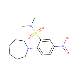 CN(C)S(=O)(=O)c1cc([N+](=O)[O-])ccc1N1CCCCCC1 ZINC000004844526