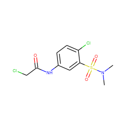 CN(C)S(=O)(=O)c1cc(NC(=O)CCl)ccc1Cl ZINC000003885310