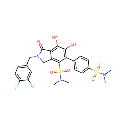 CN(C)S(=O)(=O)c1ccc(-c2c(O)c(O)c3c(c2S(=O)(=O)N(C)C)CN(Cc2ccc(F)c(Cl)c2)C3=O)cc1 ZINC000095559365