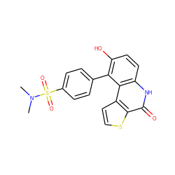 CN(C)S(=O)(=O)c1ccc(-c2c(O)ccc3[nH]c(=O)c4sccc4c23)cc1 ZINC000204646893