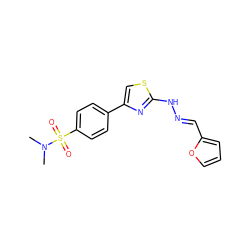 CN(C)S(=O)(=O)c1ccc(-c2csc(N/N=C/c3ccco3)n2)cc1 ZINC000004951575