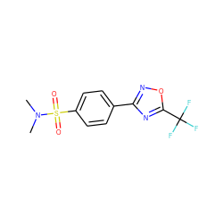 CN(C)S(=O)(=O)c1ccc(-c2noc(C(F)(F)F)n2)cc1 ZINC000142949362