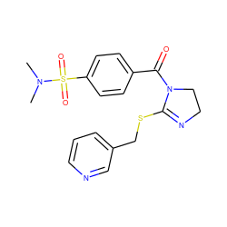 CN(C)S(=O)(=O)c1ccc(C(=O)N2CCN=C2SCc2cccnc2)cc1 ZINC000004035659