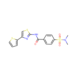 CN(C)S(=O)(=O)c1ccc(C(=O)Nc2nc(-c3cccs3)cs2)cc1 ZINC000001196923