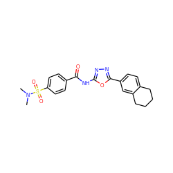 CN(C)S(=O)(=O)c1ccc(C(=O)Nc2nnc(-c3ccc4c(c3)CCCC4)o2)cc1 ZINC000008663795