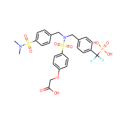 CN(C)S(=O)(=O)c1ccc(CN(Cc2ccc(C(F)(F)P(=O)(O)O)cc2)S(=O)(=O)c2ccc(OCC(=O)O)cc2)cc1 ZINC000028528077