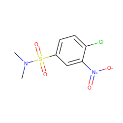 CN(C)S(=O)(=O)c1ccc(Cl)c([N+](=O)[O-])c1 ZINC000003885322