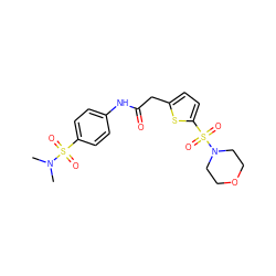 CN(C)S(=O)(=O)c1ccc(NC(=O)Cc2ccc(S(=O)(=O)N3CCOCC3)s2)cc1 ZINC000003392559