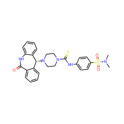 CN(C)S(=O)(=O)c1ccc(NC(=S)N2CCN([C@H]3c4ccccc4NC(=O)c4ccccc43)CC2)cc1 ZINC000084652619