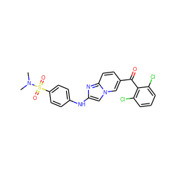 CN(C)S(=O)(=O)c1ccc(Nc2cn3cc(C(=O)c4c(Cl)cccc4Cl)ccc3n2)cc1 ZINC000014945523