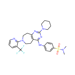 CN(C)S(=O)(=O)c1ccc(Nc2nc(N3CCCCC3)nc3c2CCN(c2ncccc2C(F)(F)F)CC3)cc1 ZINC000064559141