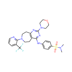 CN(C)S(=O)(=O)c1ccc(Nc2nc(N3CCOCC3)nc3c2CCN(c2ncccc2C(F)(F)F)CC3)cc1 ZINC000064559310