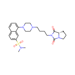 CN(C)S(=O)(=O)c1ccc2cccc(N3CCN(CCCCN4C(=O)[C@@H]5CCCN5C4=O)CC3)c2c1 ZINC000071281763