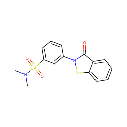 CN(C)S(=O)(=O)c1cccc(-n2sc3ccccc3c2=O)c1 ZINC000013133401