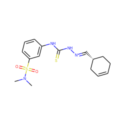 CN(C)S(=O)(=O)c1cccc(NC(=S)N/N=C/[C@H]2CC=CCC2)c1 ZINC000013682994