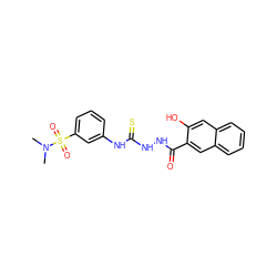 CN(C)S(=O)(=O)c1cccc(NC(=S)NNC(=O)c2cc3ccccc3cc2O)c1 ZINC000009506896