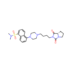 CN(C)S(=O)(=O)c1cccc2c(N3CCN(CCCCN4C(=O)[C@@H]5CCCN5C4=O)CC3)cccc12 ZINC000071295097