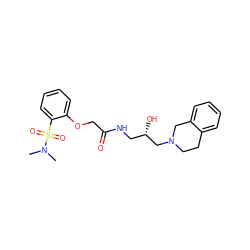 CN(C)S(=O)(=O)c1ccccc1OCC(=O)NC[C@H](O)CN1CCc2ccccc2C1 ZINC000218913645