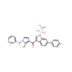 CN(C)S(=O)(=O)n1cc(C(=O)c2ccn3c2CS[C@@H]3c2cccnc2)c2ccc(-c3ccc(F)cc3)cc21 ZINC000026742276