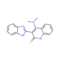 CN(C)c1c(-c2nc3ccccc3[nH]2)c(=O)[nH]c2ccccc12 ZINC000040429756