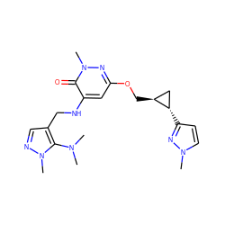 CN(C)c1c(CNc2cc(OC[C@H]3C[C@@H]3c3ccn(C)n3)nn(C)c2=O)cnn1C ZINC000218365332