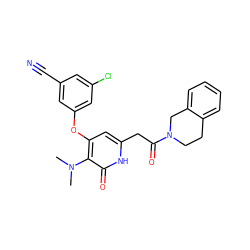 CN(C)c1c(Oc2cc(Cl)cc(C#N)c2)cc(CC(=O)N2CCc3ccccc3C2)[nH]c1=O ZINC000058660612